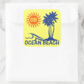 Ocean Beach Quadratischer Aufkleber (Tasche)