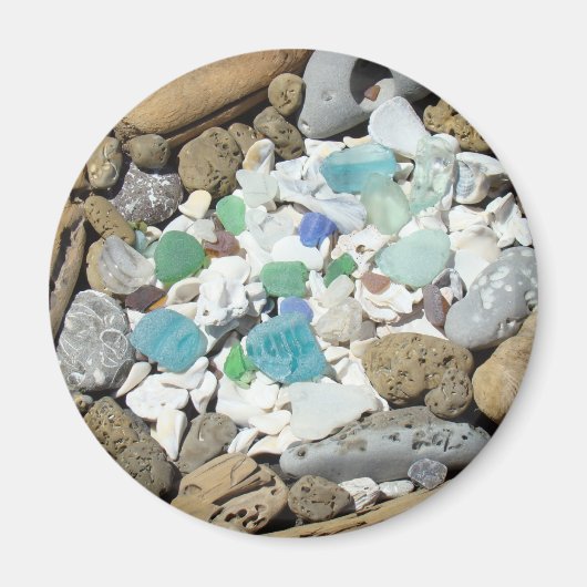 Ocean Beach Rock Garden Magnete Sea Glass Muscheln Magnet (Vorne)