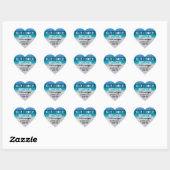 Ocean Beach Rücksendeadresse Heart Shaped Stickers (Blatt)