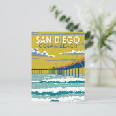 Ocean Beach San Diego Kunst, Dichtung und Musik Vi Postkarte (Stehend Vorderseite)