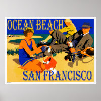 Ocean Beach San Francisco, California Retro Beach