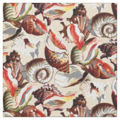 Ocean Beach Sandy Muscheln Muster Stoff (Nahaufnahme)
