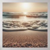 Ocean Beach Scene Coastal Boho Wall Art Poster (Vorne)
