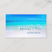 Ocean Beach Sea Holiday Rental Aqua Blue Stilvoll Visitenkarte (Vorderseite)