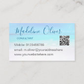 Ocean Beach Sea QR Code Reisecode Wellness-Center  Visitenkarte (Rückseite)