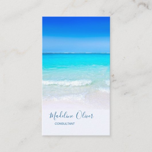 Ocean Beach Sea QR Code Reisecode Wellness-Center Visitenkarte (Vorderseite)