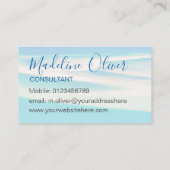 Ocean Beach Sea QR Reisen Aqua Blue Business Visitenkarte (Rückseite)