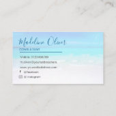 Ocean Beach Sea Social Media Reisen Aqua Blue Visitenkarte (Rückseite)