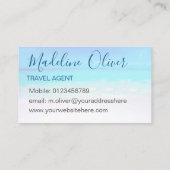 Ocean Beach Sea Travel Agent Blue Stilvoll Visitenkarte (Rückseite)