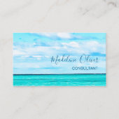 Ocean Beach Sea Travel QR Code Aqua Blue Stilvoll Visitenkarte (Vorderseite)