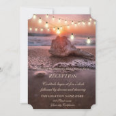 Ocean Beach, Seashell Lights Hochzeitsempfang Einladung (Vorderseite)