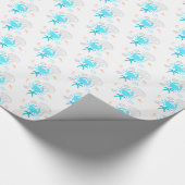 Ocean Beach Seashell Starfish Theme Wrapping Paper Geschenkpapier (Ecke)