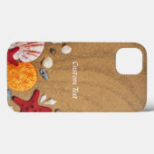 Ocean Beach Seashells Red Starfish Personalisiert Case-Mate iPhone Hülle (Rückseite (Horizontal))
