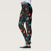 Ocean Beach Seashells Starfish Seepferd Yoga Leggings (Links)