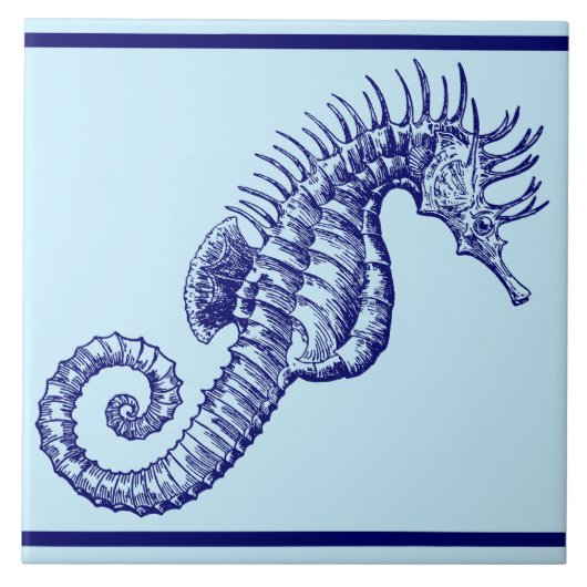 Ocean Beach Seepferd Frieze Pattern Fliese (Vorderseite)