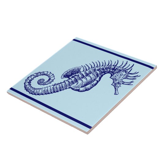 Ocean Beach Seepferd Frieze Pattern Fliese (Seite)