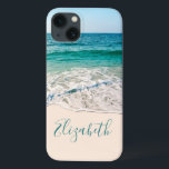 Ocean Beach Shore, um Ihren Namen hinzuzufügen Case-Mate iPhone Hülle<br><div class="desc">Ocean Beach Shore von einer schönen blauen und aqua Meer Szenerie. Bereit für die Personalisierung mit Ihrem Namen oder Monogramm. Die Farbe des weißen Sands des Tropical Beach Water lässt sich beliebig anpassen und ändern. Stil, Größe und Farbe des extravaganten Schriftartes können geändert oder gelöscht werden. Atemberaubendes Foto von Mink...</div>
