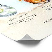 Ocean Beach Signature Drinks Bar Menu Wedding Sign Poster (Ecke)