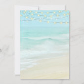 Ocean Beach String Lights Elegante Script Wedding Einladung (Rückseite)