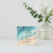 Ocean Beach Summer Party Danke Mini Begleitkarte (Stehend Vorderseite)