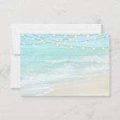 Ocean Beach Summer String Lights Hochzeit RSVP Karte (Rückseite)