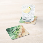 Ocean Beach Sunny Watercolor Summer Party Rechteckiger Pappuntersetzer (Vor Ort)