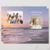 Ocean Beach Sunset Begräbnis Service Foto Program (Vorne/Hinten)