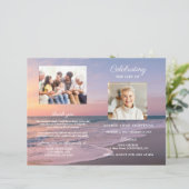 Ocean Beach Sunset Begräbnis Service Foto Program (Stehend Vorderseite)