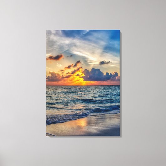 OCEAN BEACH SUNSET DRUCKEN AUF STRETCHTER LEINWAND (Vorderseite)