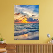 OCEAN BEACH SUNSET DRUCKEN AUF STRETCHTER LEINWAND (Insitu (Wohnzimmer))