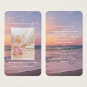 Ocean Beach Sunset Girl Foto Beerdigung Gebet (Vorne & Hinten)