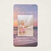 Ocean Beach Sunset Girl Foto Beerdigung Gebet (Vorderseite)