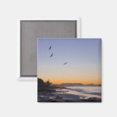 Ocean Beach Sunset Magnet (Vorderseite/Rückseite)