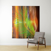 Ocean Beach & Sunset mit Palm Leaf - Modernes Meer Wandteppich (Beispiel)