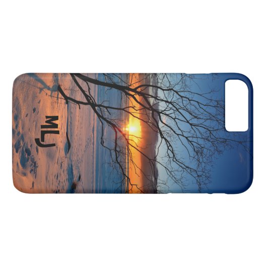 Ocean Beach Sunset Personalisiert iPhone Case (Rückseite (Horizontal))