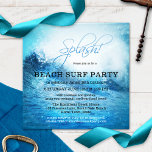 Ocean Beach Surf Summer Party Einladung<br><div class="desc">Party Einladung mit einem künstlerischen Gemälde einer großen Surfwelle. Wunderschön für ein Party am Strand oder einen Geburtstag für einen Surfer. Der Text "Splash" kann entfernt werden,  wenn Sie ihn nicht benötigen.</div>