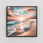 Ocean Beach Szene Küste Sunset Wall Art Poster