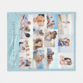 Ocean Beach Theme Family Foto Memory Collage Grid Fleecedecke (Vorderseite (Horizontal))