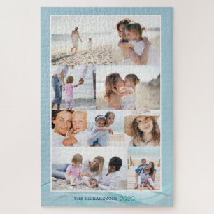 Ocean Beach Theme Family Foto Memory Collage Grid Puzzle