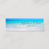 Ocean Beach Travel Aqua Blue Modern Thin Mini Visitenkarte (Vorderseite)