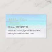 Ocean Beach Travel Aqua Blue Modern Visitenkarte (Rückseite)