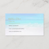 Ocean Beach Travel Aqua Blue Modern Visitenkarte (Rückseite)