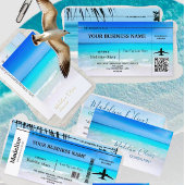 Ocean Beach Travel Aqua Blue Modern Visitenkarte