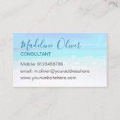 Ocean Beach Travel Aqua Blue Stilvoll Visitenkarte (Rückseite)