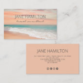 Ocean Beach Travel Modern Visitenkarte (Vorne/Hinten)