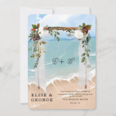 Ocean Beach Tropical Floral Canopy Einzigartige Ho Einladung (Vorderseite)