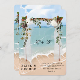 Ocean Beach Tropical Floral Canopy Einzigartige Ho Einladung