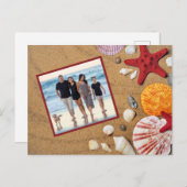 Ocean Beach Vacation Starfish Seashells Foto Postkarte (Vorne/Hinten)