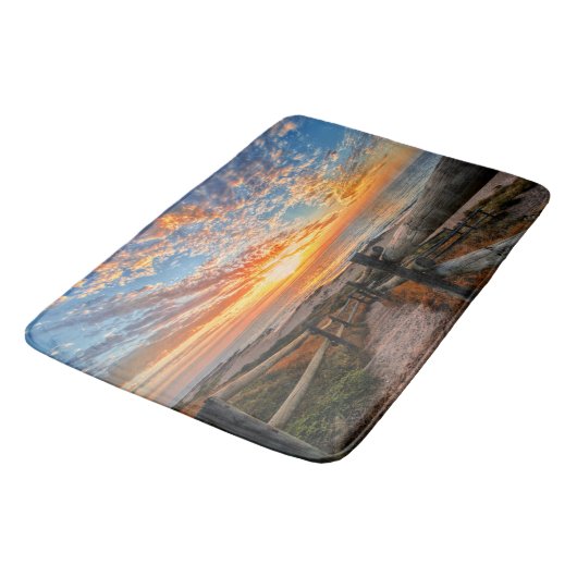 Ocean Beach View Tropical Sunset Paradies Dream Badematte (Schrägansicht)