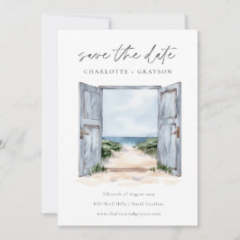 Ocean Beach Watercolor Hochzeit speichern Sie das  Save The Date